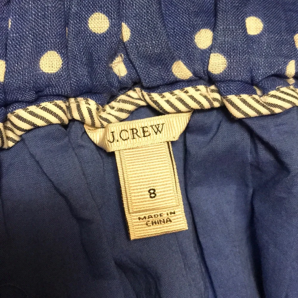 J. Crew Blue Polka Dot Midi Skirt